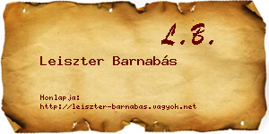 Leiszter Barnabás névjegykártya
