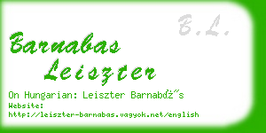 barnabas leiszter business card